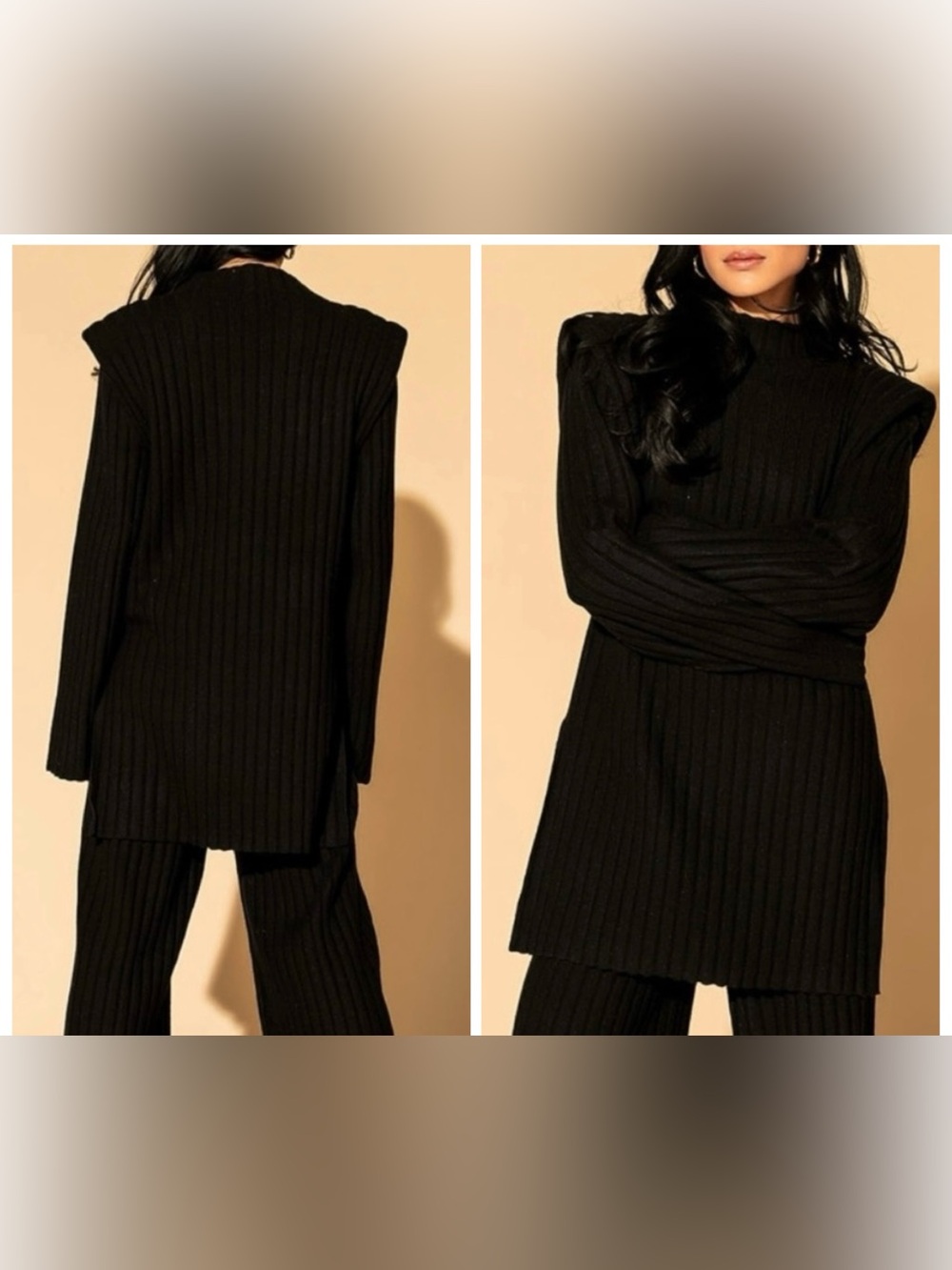Dressed in LALA Sweater New Era Luxe Knit  Black Structured Avant Garde Large